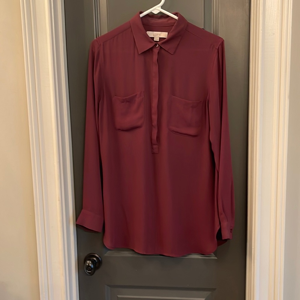Loft burgundy tunic